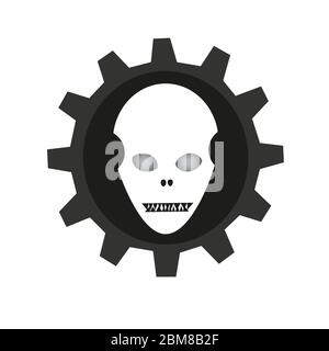 Menschlicher Schädel mit Zahnrad Vektor Hintergrund Stock Vektor