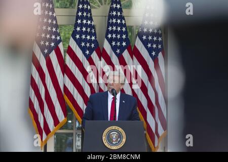 Washington, Usa. Mai 2020. US-Präsident Donald J. Trump hält am 7. Mai 2020 beim Nationalen Gebetstag im Weißen Haus in Washington DC seine Rede. Foto von Stefani Reynolds/UPI Quelle: UPI/Alamy Live News Stockfoto