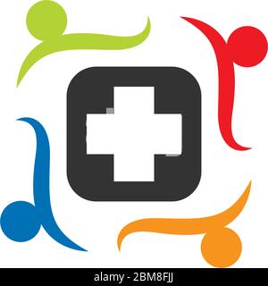 Gemeinschaftspflege, Teamwork Konzept Logo Illustration Stock Vektor