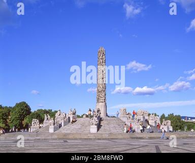 Die Monolith- und Vigeland-Skulpturen im Frogner Park, Bydel Frogner, Oslo, Königreich Norwegen Stockfoto