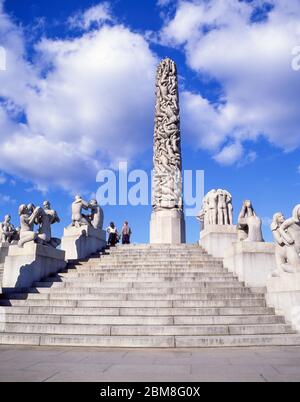 Die Monolith- und Vigeland-Skulpturen im Frogner Park, Bydel Frogner, Oslo, Königreich Norwegen Stockfoto