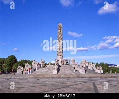 Die Monolith- und Vigeland-Skulpturen im Frogner Park, Bydel Frogner, Oslo, Königreich Norwegen Stockfoto