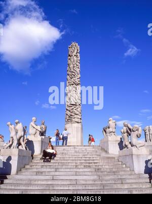 Die Monolith- und Vigeland-Skulpturen im Frogner Park, Bydel Frogner, Oslo, Königreich Norwegen Stockfoto