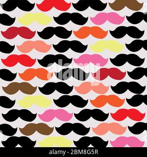 Schnurrbart Nahtloses Muster Vecto Stock Vektor