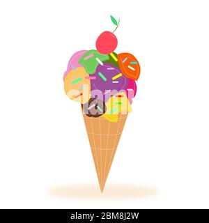Eis im Konus Vektor Stock Vektor