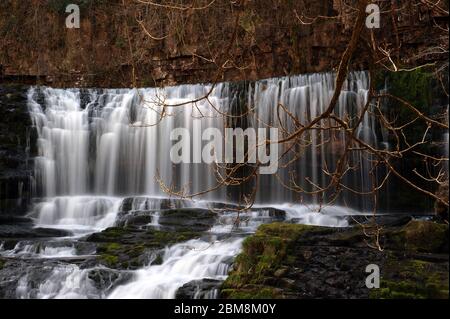 Sgwd Clun Gwyn ISAF in der Nähe von Ystradfellte. Stockfoto