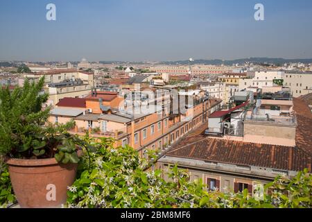 Blick über Rom von der Hotelterrasse, Rom, Latium, Italien, Italien, Europa Stockfoto