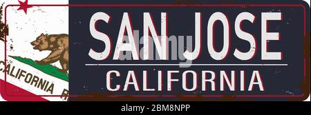 San Jose City mit Metall verrostet Straßenschild Stock Vektor