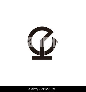 Buchstabe e Kreis Uhr Pfeil geometrisches Symbol Logo Vektor Stock Vektor