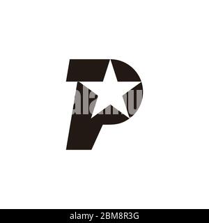 Buchstabe p Stern geometrische einfache Bewegung Logo Vektor Stock Vektor