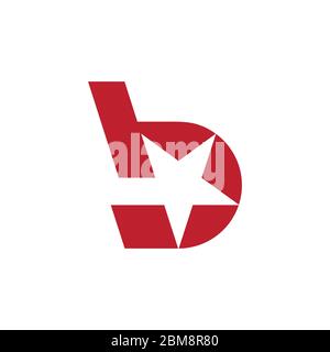 Buchstabe b Stern geometrische bunte einfache Bewegung Logo Vektor Stock Vektor