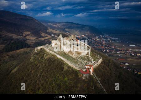 Deva, alte mittelalterliche Zitadelle Wahrzeichen Stockfoto