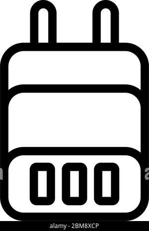 Netzteil mit Stecker für drei Geräte Symbol Vektor-Umriss Abbildung Stock Vektor