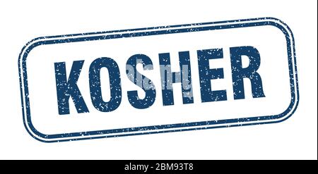 Koscher Stempel. Koscher quadratischer Grunge Schild. Etikett Stock Vektor