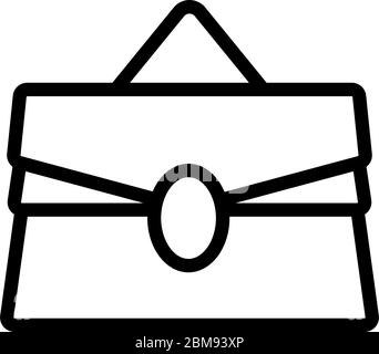 Damen-Kupplung mit schützenden Knopf Symbol Vektor. Stock Vektor