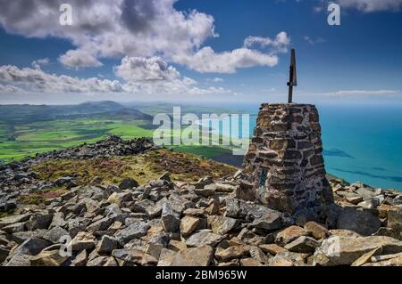 Die Lleyn Halbinsel vom Gipfel des Garn Ganol, Yr Eifl, The Rivals, Lleyn Halbinsel, Gwynedd, Nordwales Stockfoto