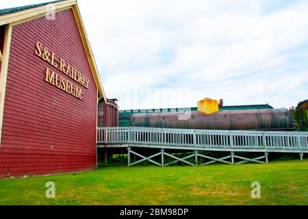 Louisbourg, Kanada - 13. August 2016: Sydney & Louisburg Railway Museum Stockfoto