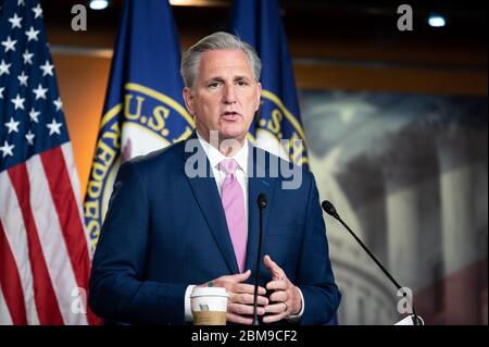 Washington, Usa. Mai 2020. Der US-Repräsentant Kevin McCarthy (R-CA) spricht auf seiner wöchentlichen Pressekonferenz in Washington, DC. Quelle: SOPA Images Limited/Alamy Live News Stockfoto