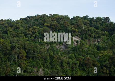 Hügel immer grünen Wald und bluein thailand Stockfoto