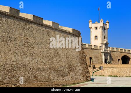 Las Puertas de Tierra, Constitution Plaza, Cadiz City, Andalusien, Spanien, Europa Stockfoto