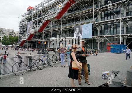 Pompidou Center at a cloudy day.Paris.France Stockfoto