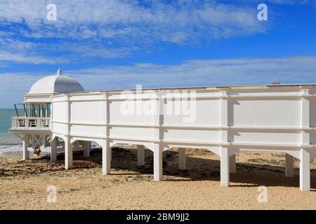 Unterwasser archäologischen Zentrum & La Caleta Strand, Altstadt, Cádiz, Andalusien, Spanien, Europa Stockfoto