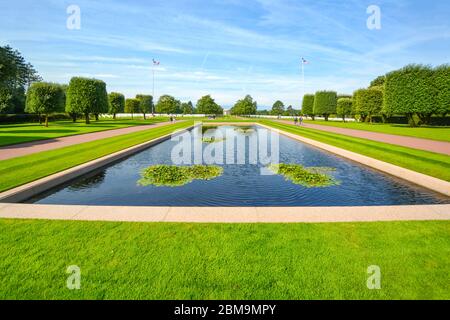 Der amerikanische Friedhof der Normandie und das Denkmal des Zweiten Weltkriegs in Colleville-sur-Mer an der Küste Frankreichs Stockfoto