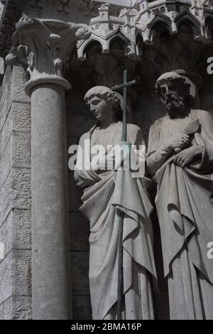 Steinskulpturen an der St Fin Barres Cathedral Cork Stockfoto