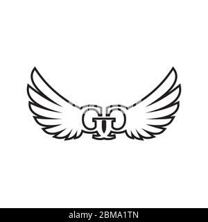 G G Wings Buchstaben Logo Design Konzept Stock Vektor