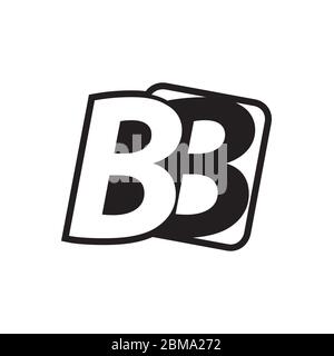 B B Design-Konzept mit Logo-Schattenbuchstaben Stock Vektor