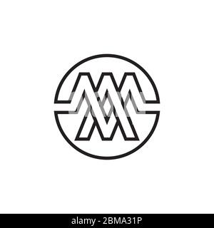 A M / M EIN Buchstabe Kreis Linien Logo Design Vektor Stock Vektor
