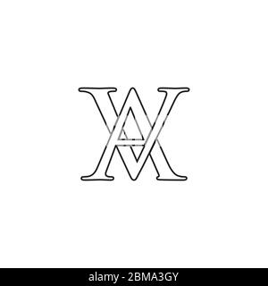 A V / V A Buchstaben Linien Logo Design Vektor Stock Vektor