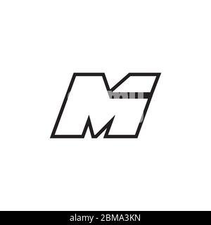 M 1 / M Buchstaben Linien Logo Design Vektor Stock Vektor