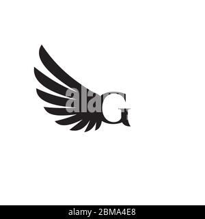 G Flügel Buchstaben Logo Design Konzept Stock Vektor