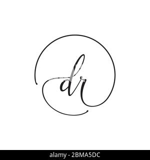 D R Kleinbuchstaben Handschrift Kreis Logo Design Vektor Stock Vektor