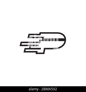 P Geschwindigkeit Brief Logo Design Vektor Stock Vektor
