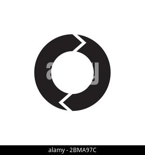 O Brief Logo. Recycling Pfeil Design Konzept. Stock Vektor