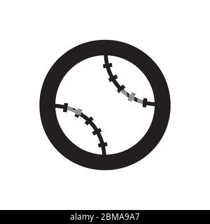 Baseball-Ball Buchstaben O Logo Design-Konzept Stock Vektor