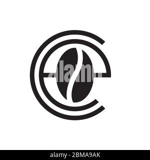 C / E / C E / E C Kaffeebohne Buchstaben Logo Design Vektor Stock Vektor