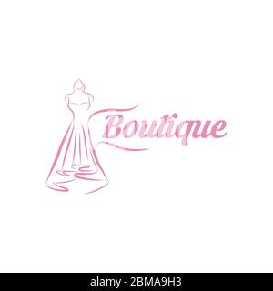 Boutique-Logo mit Textrad für Ihren Slogan / Tagline, Vektorgrafik. Stock Vektor