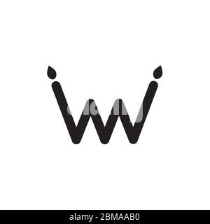 Design-Konzept mit W-Logo-Kerze Stock Vektor