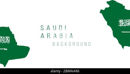 Saudi Arabien Flagge Karte Hintergrund. Die Flagge des Landes in Form von Grenzen. Abbildung des Vektorgrafiken Stock Vektor
