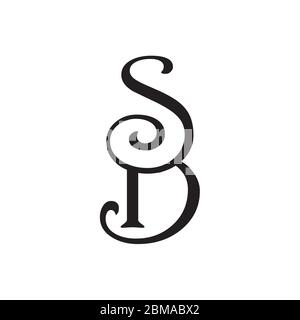 S B dekorativen Buchstaben Logo Design Vektor Stock Vektor