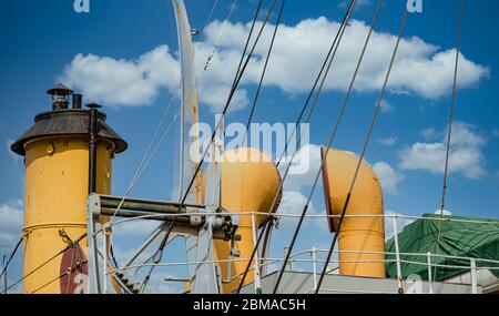 Details über altes Holzschiff Stockfoto