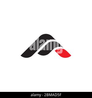 Buchstabe A / A EIN Berg Buchstaben Logo Design-Konzept Stock Vektor