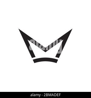 M Crown Letter Logo Design Konzept Stock Vektor