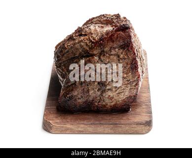 Roastbeef isoliert auf weißem Hintergrund Stockfoto