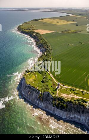 , Leuchtturm am Kap Arkona am Putgarten auf Rügen, 05.06.2016, Luftaufnahme, Deutschland, Mecklenburg-Vorpommern, Rügen, Putgarten Stockfoto