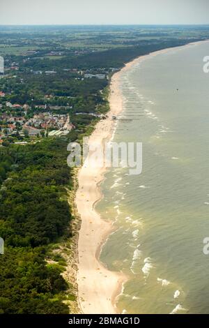 , Strandlandschaft an der Ostsee in Mielenko, 05.06.2016, Luftaufnahme, Polen, Vorpommern, Mielenko Stockfoto