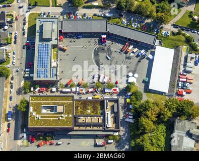 Tag der offenen Tür am Feuerhaus in Essen, 31.08.2019, Luftbild, Nordrhein-Westfalen, Ruhrgebiet, Essen Stockfoto